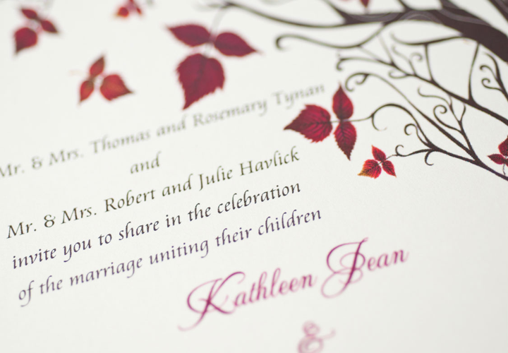 Wedding invitation inspired by nature